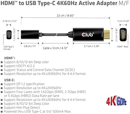 Club3d Active HDMI para USB Tipo-C 4K60Hz St./B
