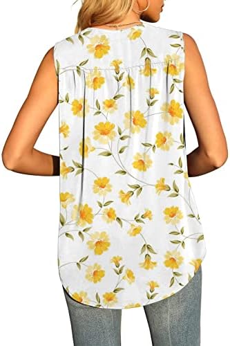 Camiseta de blusa gráfica para mulheres de verão sem mangas 2023 roupas modernas fit v pesco de pescoço casual tee nn nn