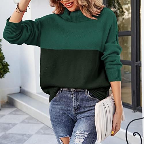 Hoodies de inverno feminino Trocas de moda Bloco de colorido Pullover de retalhos de manga comprida Sweater Sweatters 2022