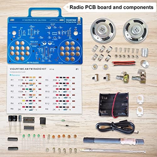 Kit de rádio AM/FM de vigurtime | Projeto de solda kit DIY para praticar eletrônicos de ensino | Estéreo | Grande Projeto