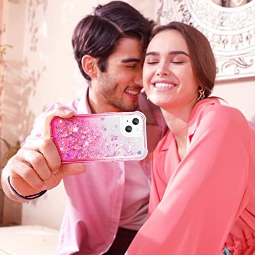 Caso Ruky Compatível com iPhone 13, cobertura robusta líquida de corpo inteiro com protetor de tela integrado Soft TPU Protetive Girls Women Phone Case para iPhone 13 6.1 ”, Gradiente Pink