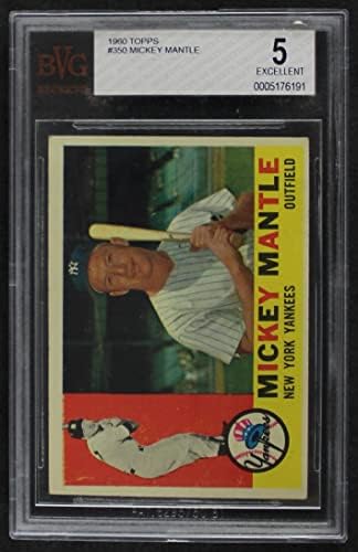 1960 Topps 350 Mickey Mantle New York Yankees BSG BVG 5.00 Yankees