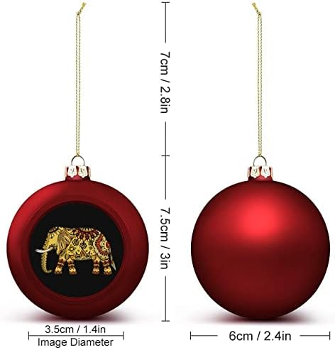 Decorado Indian Elephant Christmas Balls Ornament Properate para encantos de decoração de árvore de Natal