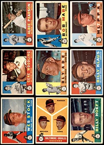 1960 Topps Baltimore Orioles perto da equipe set Baltimore Orioles GD+ Orioles