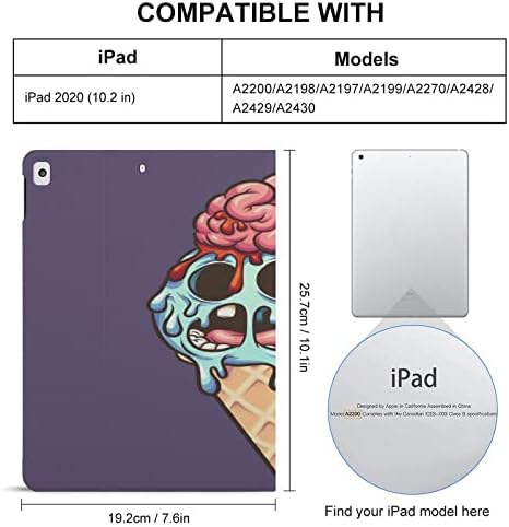 Helloween Icecream Compatível com Apple iPad Generation fofo TPU Protetive Stand Case Caso com porta -lápis