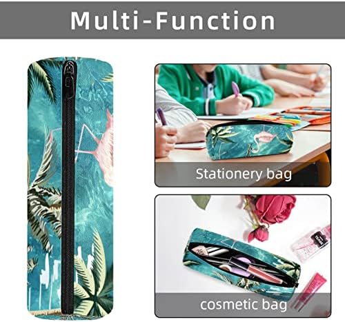 Caixa de lápis Guerotkr, bolsa de lápis, bolsa de lápis, estética de bolsa de lápis, flamingo tropical de palmeira tropical