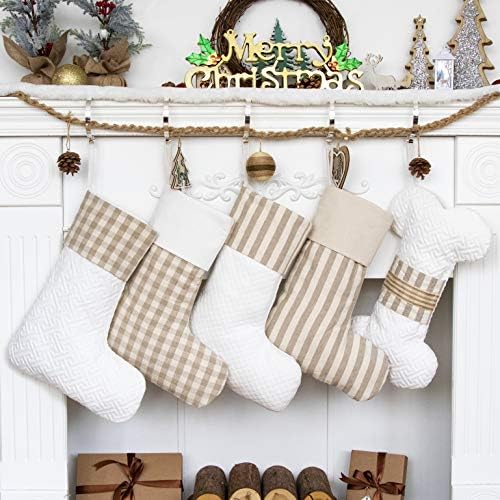 LUBOT 8 Pacote de pacote de Natal Prapata de neve de floco de neve de estampas de estampas de estampas de estampas de estampas penduradas nas meias de natal para decoração de família decoração de festa de férias