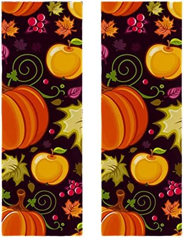 Deyya Halloween Autumn Pumpkin Maple Leaf 11.5 x 32 Sport Toalhas de resfriamento para pescoço e rosto Microfibra respirável de microfibra Toalhas de treino ficam frias 2 peças
