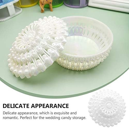 Bestoyard Plastic Hollow-Out Candy Box Creative Pearl Candy Box Wedding White
