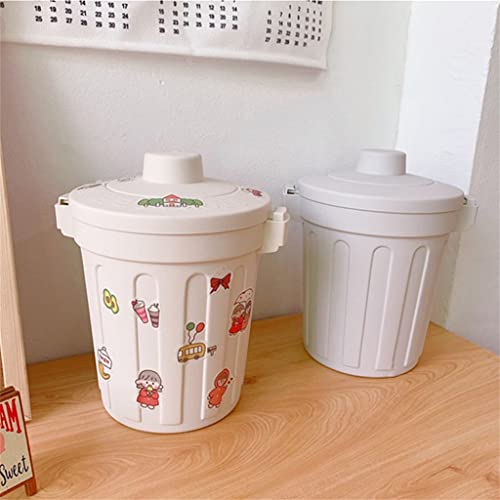 Lixo uysvgf lata de lixo de mesa de mesa com tampa mini lixo lixo caixa de armazenamento titular de caneta cesta de lixo de balde de armazenamento doméstico