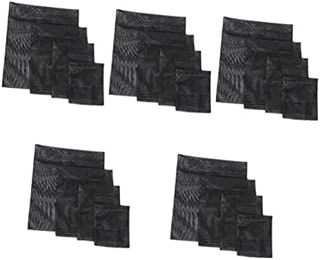 Zerodeko 20 PCs Laundry bolsa de produtos de higiene saco de malha de malha de poliéster Mini preto conjunto de quatro peças