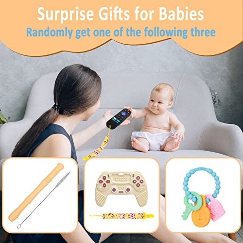 Brinquedos de dentição para bebês com trituradores ou anéis ou controladores de jogo de presentes aleatórios, Iselyn Soft Silicone