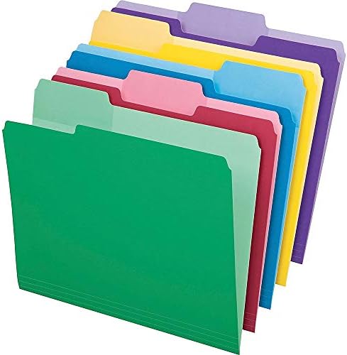 Pastas de arquivo pendaflex com abas apagável, abas de 1/3 de corte: variado, tamanho da letra, cores variadas, 30/pacote