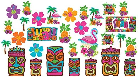 AMScan Tiki Cutouts, multicoloria, tamanhos variados, 30 pcs