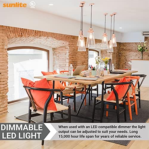 Sunlite 80753 LED ST19 FILIment Style Edison Lâmpada, 4,5 watts, 400 lúmens, base média, diminuído, ul listado,