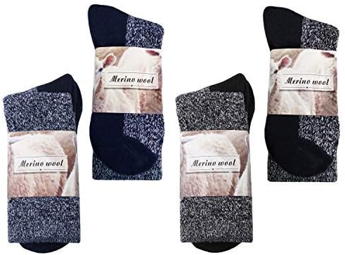 2 pacote meias de lã para homens, meias térmicas quentes de inverno para homens em clima frio