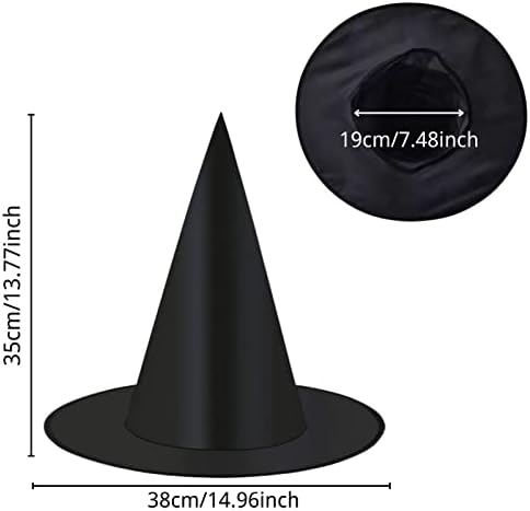 8 Pacote Halloween Black Witch Hats, Halloween Festa de Natal Decoração de Cosplay Chapéus Acessórios para Costura