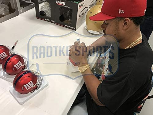 Sterling Shepard autografou/assinado em Nova York Blue Jersey