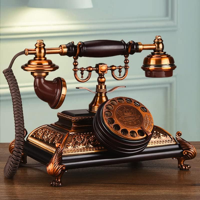 Telefone retrô de estilo europeu Dial rotativo com fio Desk do escritório do escritório do telefone