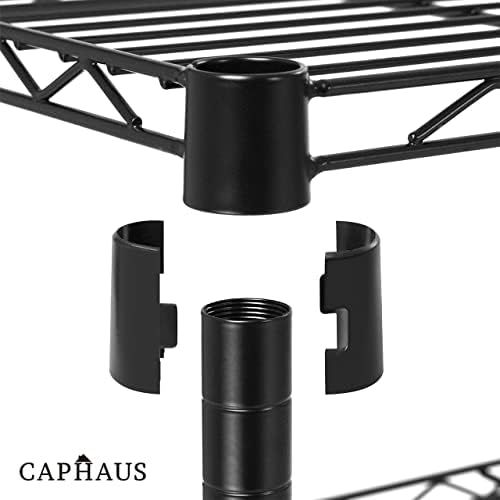 Caphaus Pesava unidade de estante de arame de altura ajustável, prateleiras de prateleiras de arame, prateleiras de armazenamento