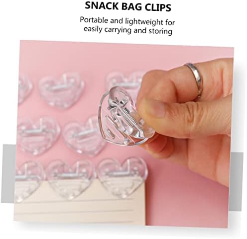 CIIEEO 20pcs transparente clipe de alimentos decoração de sapo decoração pastas de arquivo plástico bolsas de batata