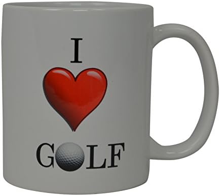 Melhor caneca engraçada de café I Love Golf Heart Novelty Cup Joga ótima Idéia de presente de mordaça para o trabalho de trabalho Humor adulto funcionário chef Golfers