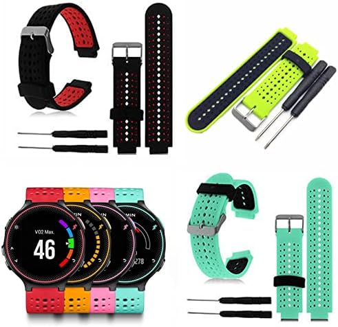 Ezzon Soft Silicone Watch Strap Substacement Wrist Watch Band para Garmin Forerunner 220/230/235/620/630 WatchBand com ferramentas