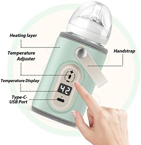 Cozytots Bottle portátil Aquecedor de garrafas para bebê que quente para o leite materno em aquecedores de carro bebem um termostato