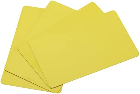 Meccanixity Blank PVC Cards 15mil for Id Badge Printer, gráficos Pacote de plástico amarelo de 50