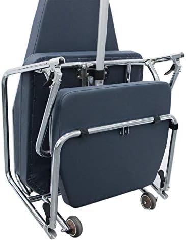 Cadeira de couro portátil de microfibra portátil com estrutura de aço inoxidável e bandeja