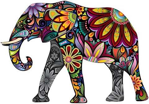 Colorido Paisley Elephant - Decalque em cores de 5 polegadas para MacBooks ou laptops - orgulhosamente feitos nos EUA a