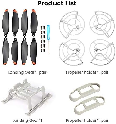 Guarda da hélice+hélice Paddle Blade+Propellers Props Guard+Landing Gear Legs Para DJI Mini 2/Mini Acessórios