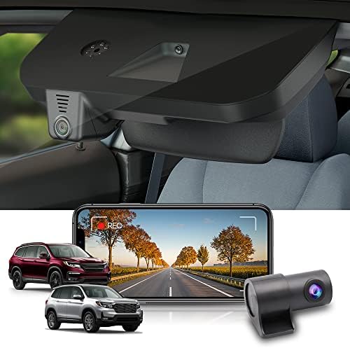 Fitcamx 4k Dual Dash Came Adapta para Honda Pilot Touring Ex LX Elite Black Edition Ex-L -2022 & Passport 2019-2022,