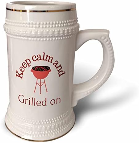 Imagem criativa e única de 3drose de manter a calma e grelhado - 22oz Stein caneca