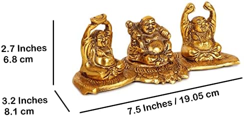 Mandala rindo buda metal sentado estátua monge estatueta acento decoração de casa cor de ouro 3 poses decoração de feng shui