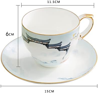 Wionc Coffee Cup e Pires Conjunto de Cerâmica Cerâmica Bone China Tarde Tea Tarde Conjunto de chá com colher leite xícara de chá