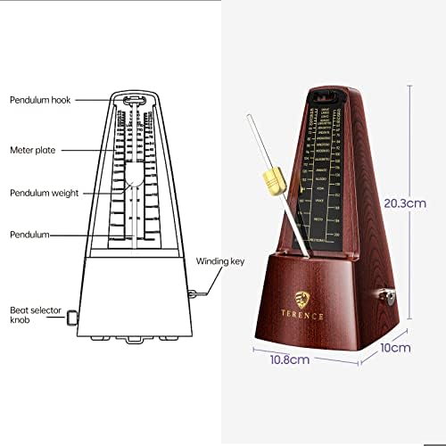 Metronomes mecânicos para bumbo de violino de violão de piano e outros instrumentos musicais som alto e rastrear de alta precisão e ritmo para iniciantes