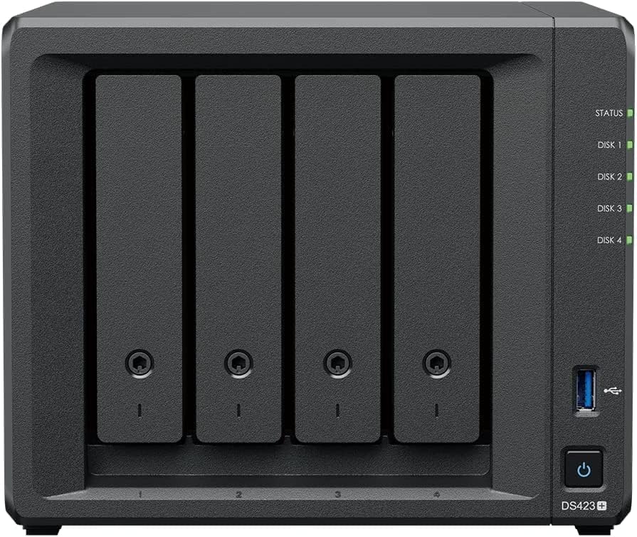 CustomTechsales DS423+ Pacote de disco com 2 GB de RAM, 800 GB de cache e 16 TB de unidades NAS totalmente montadas e testadas
