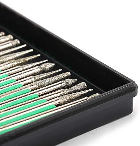 Junte -se à Ware 30 PCS 120 ferramenta rotativa Tool de diamante Reagurando Burr Set para escultura em vidro de jade, processamento