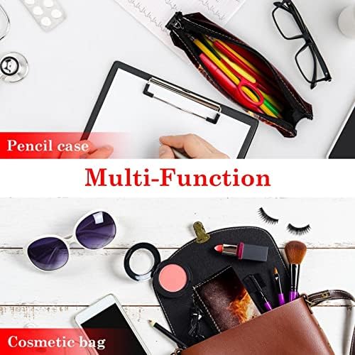 Laiyuhua portátil elegante lápis bolsa de couro pu de caneta compacta zíper bolsa bolsa bolsa cosmética Organizador