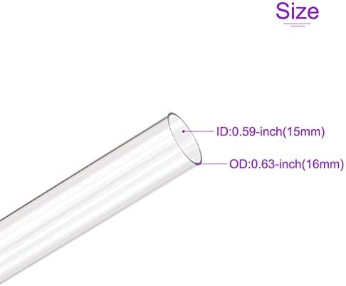 Dmiotech 3pack ID 15mm od 16m, 0,5m Comprimento do tubo de plástico transparente PVC Tubo redondo duro para tubo de água