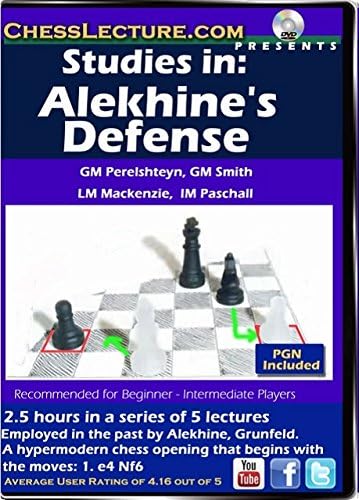 Estudos em: Defesa de Alekhine - Palestra de xadrez - Volume 145 DVD de xadrez