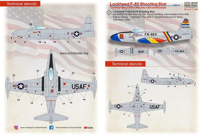 Escala de impressão 48-229 - 1/48 - Estrela de tiro do Lockheed F -80. Parte 2