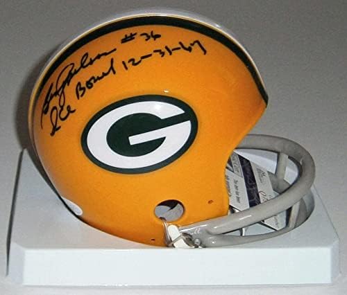 Packers Ben Wilson assinou mini capacete com tigela de gelo 31/12/67 JSA COA Autograp Autograp - Mini capacetes autografados da NFL