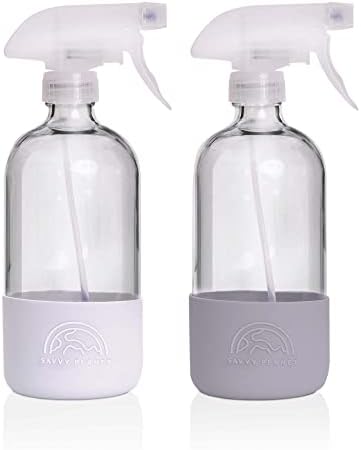 Planeta experiente vazio garrafas de spray de vidro transparente com proteção contra manga de silicone - recipientes