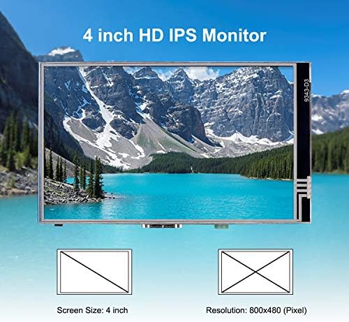 Smraza Raspberry Pi 4 tela sensível ao toque com estojo, ventilador de resfriamento, tela de toque de 4 polegadas IPS LCD