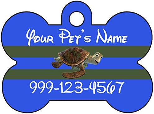 Encontrando Nemo Crush Dog Tag Id Tag Pet personalizado com nome e número