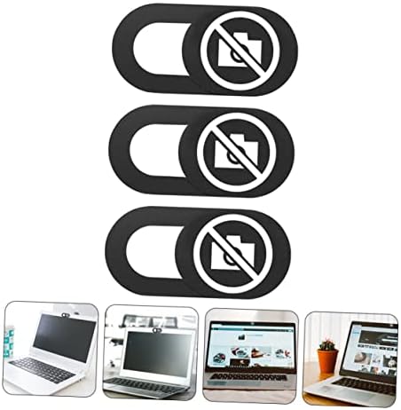 HOEMENT 3PCS Capa da câmera capa da câmera para laptop Slider Slider Computadores laptops LENS LENS Tampa de tampa de privacidade Capa Capuz Capa Laptop Câmera de privacidade Capa de webcam Slide Black Abs PC PC PC