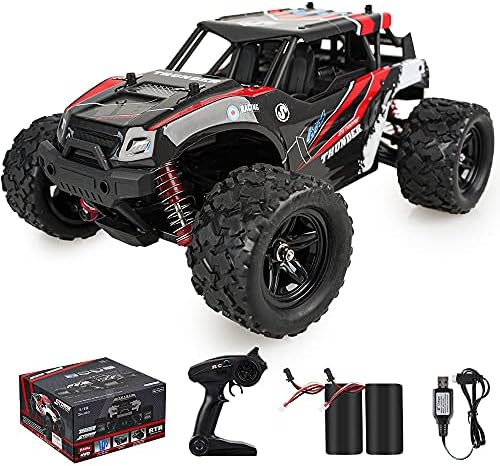 Carros RC Maxtronic, carro de controle remoto de alta velocidade para crianças adultos, 1: 18 escala 36 km/h 4wd Off Road RC Monster Truck, todos os carros elétricos de terreno duas baterias recarregáveis ​​incluídas para meninos meninas