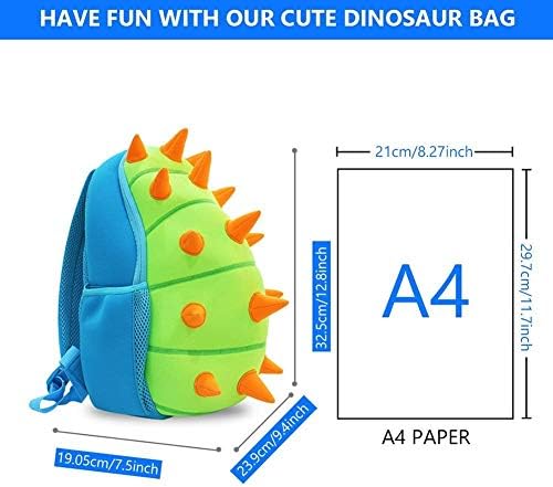 Yisibo Dinosaur Backpack Kids Backpack para meninos para meninos Meninas Brapa escolar à prova d'água leve à prova d'água por 2-7 anos